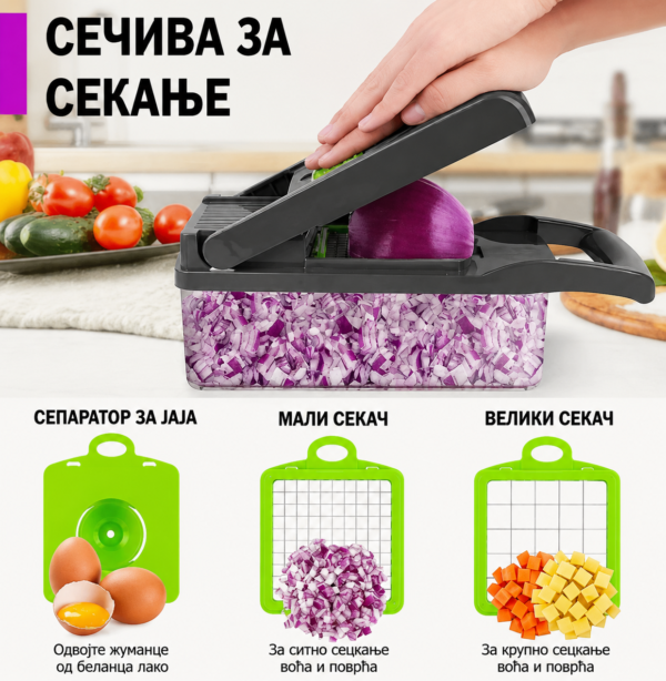 Вишенаменска 16 у 1 сецкалица и резач за брзу припрему поврћа, воћа и сира