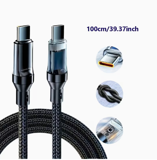 Супер брзи usb c кабл 120w са led екраном