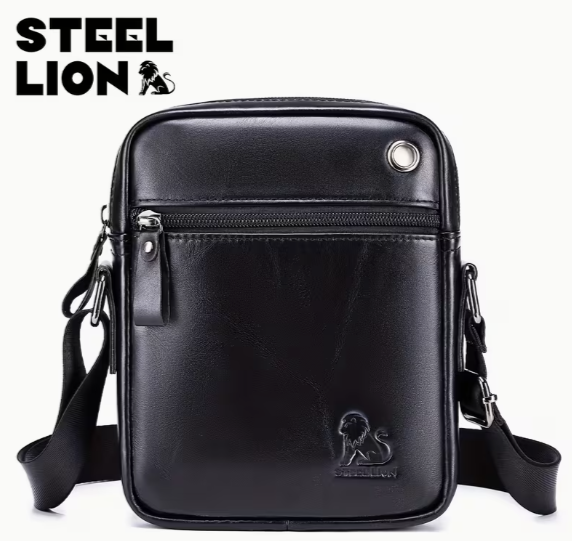 Торба од праве коже (21x17x4 cm) — премијум steel lion квалитет!