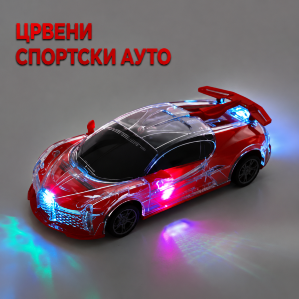 Црвени спортски ауто играчка са светлом, звуком и инерцијом