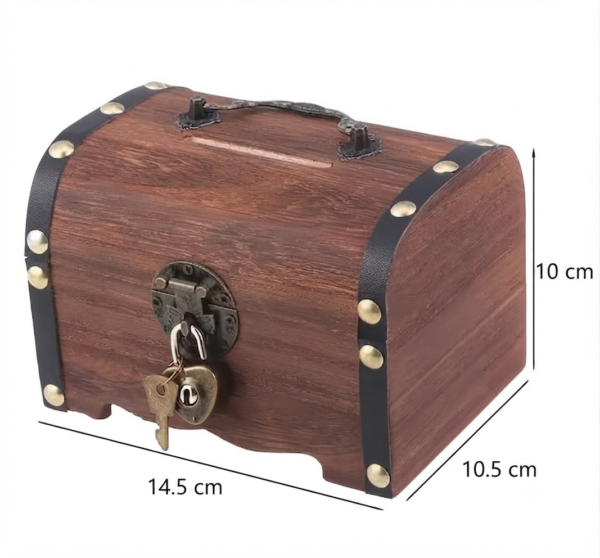 Дрвена касица 14.5x10.5x10 cm са катанцем!