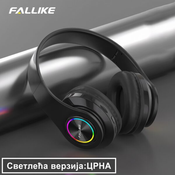 Gemini_Generated_Image_acxbsjacxbsjacxb Склопиве бежичне ЛЕД светлеће слушалице „Fallike” у црној боји за савршен уживање у музици и лако ношење!