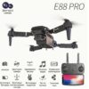 Склопиви „E88 Pro” дрон са двоструком камером, 360° превртањем, одржавањем висине и контролом преко апликације за врхунску авантуру у ваздуху!