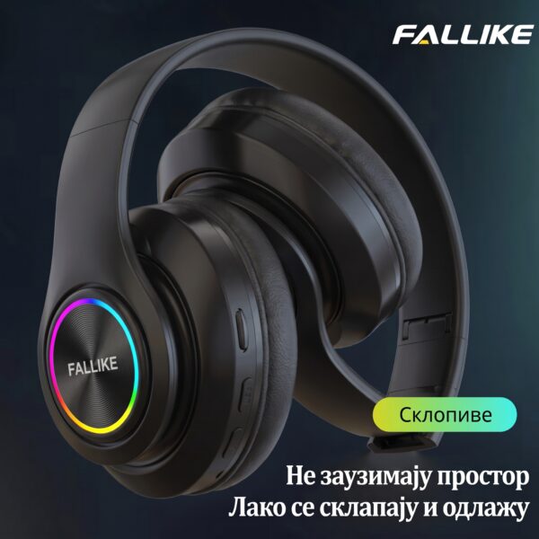 Gemini_Generated_Image_vxblbbvxblbbvxbl Склопиве бежичне ЛЕД светлеће слушалице „Fallike” у црној боји за савршен уживање у музици и лако ношење!