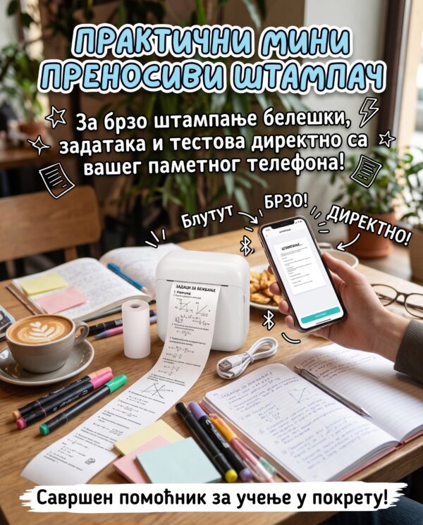 Gemini_Generated_Image_y8c30py8c30py8c3 Практични мини преносиви штампач за брзо штампање белешки, задатака и тестова директно са вашег паметног телефона – савршен помоћник за учење у покрету!