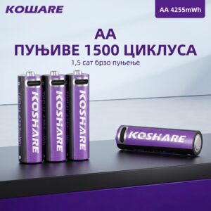 Gemini_Generated_Image_z00l7mz00l7mz00l KOSHARE пуњиве батерије са Type-C улазом и капацитетом од 4255mWh за дуготрајну и поуздану снагу!